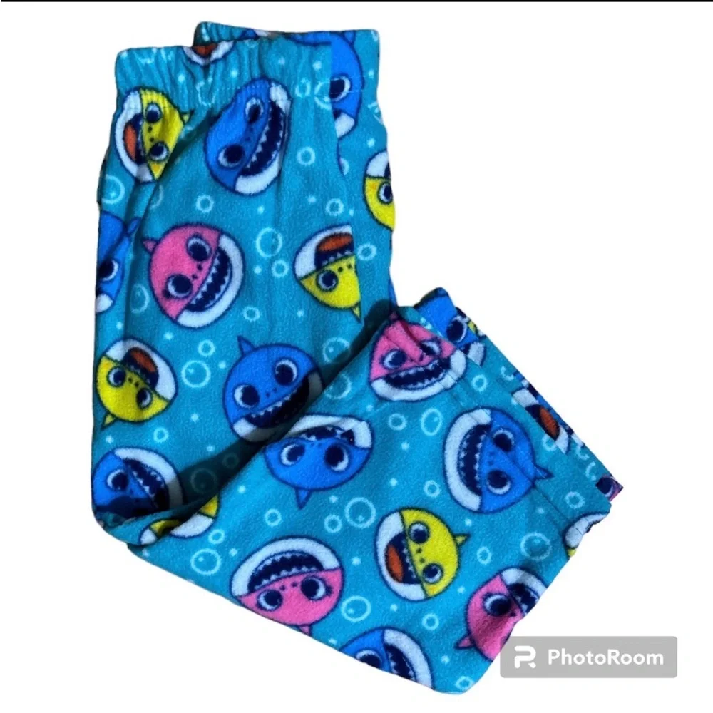 Baby Shark Boys 2 Pc Fleece Pajamas Set Blue Long Sleeve Shirt Pants PJs 2T
